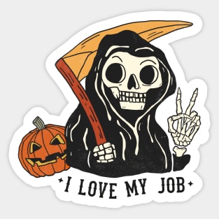 "I Love My Job" Grim Reaper Sticker